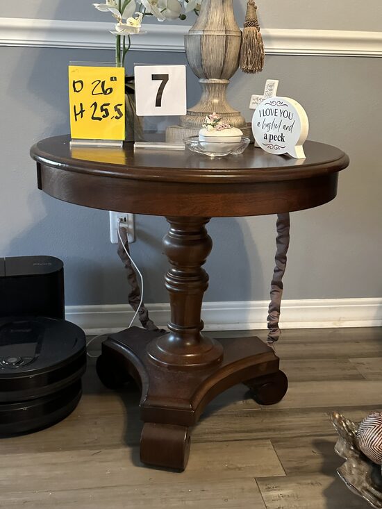Round Pedestal Accent Table #7