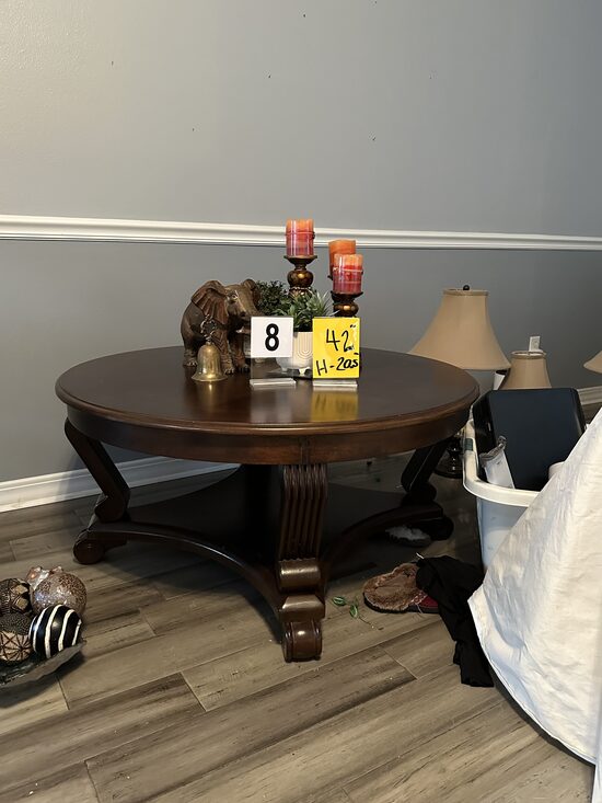 Round Coffee Table (Traditional Wood Base) #8