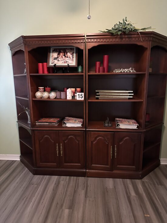 Large 4-piece bookcase wall unit with cabinet storage - #15
